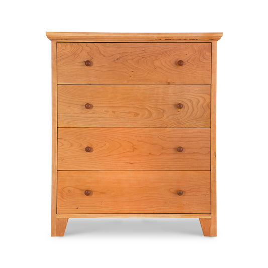 Lyndon Furniture American Country 4-Drawer Chest with round knobs crafted from solid wood.
