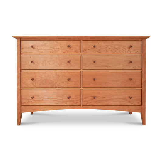 American Shaker 8-Drawer Dresser by Maple Corner Woodworks, featuring Vermont craftsmanship with round knobs and a smooth finish.