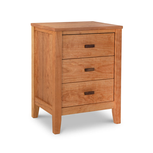Andover Modern 3-Drawer Nightstand by Maple Corner Woodworks, Vermont-crafted with eco-friendly wood and sleek rectangular handles.