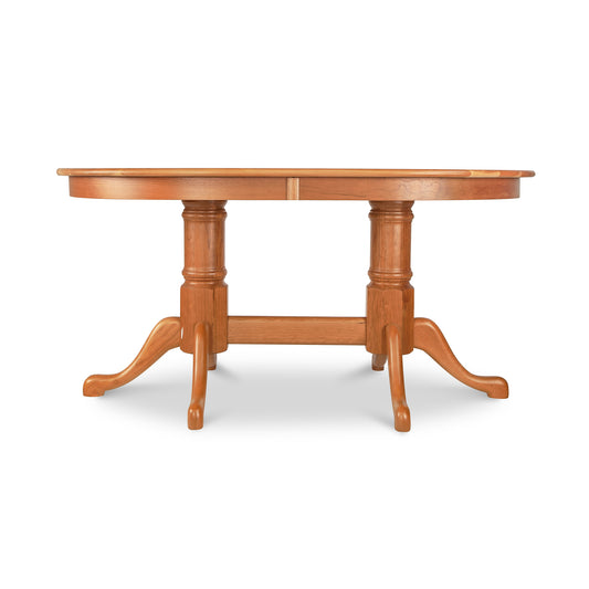 Lyndon Furniture Cabriole Oval Double Pedestal Table with solid wood top and elegant pedestal legs, displayed against a plain white background.