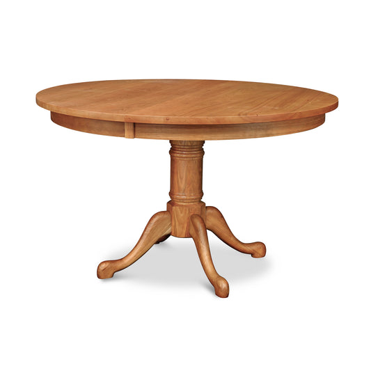 Lyndon Furniture Cabriole Round Pedestal Dining Table with a single pedestal and graceful claw foot base, showcasing elegant craftsmanship.