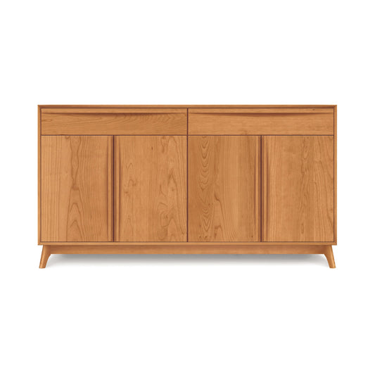 Catalina 2-Drawer, 4-Door Buffet by Copeland Furniture showcasing solid wood construction and a simple natural finish.