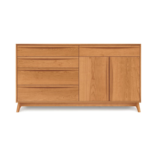 Copeland Furniture Catalina 5-Drawer, 2-Door Buffet featuring mid-century design and sleek wood construction.