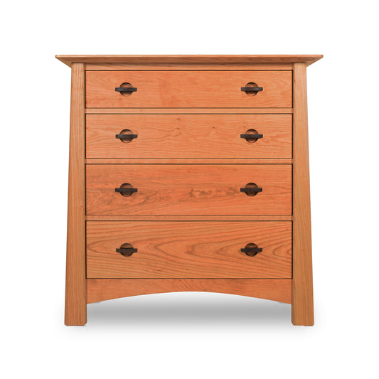 Cherry Moon 4-Drawer Chest by Maple Corner Woodworks with four drawers and dark metal handles