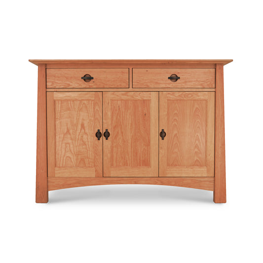Cherry Moon Medium Sideboard by Maple Corner Woodworks, crafted from wood with an eco-friendly finish, highlighting two drawers and two doors with dark metal handles.