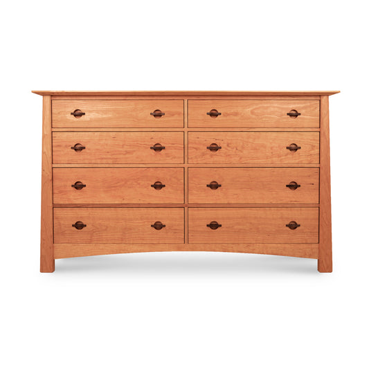 Cherry Moon 8-Drawer Dresser by Maple Corner Woodworks, handmade from sustainable wood with metal handles and a natural finish, showcasing elegant craftsmanship.