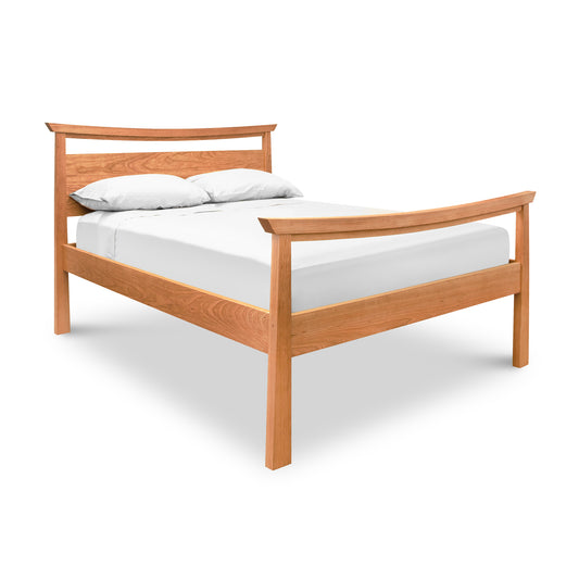 Cherry Moon Pagoda Bed from Maple Corner Woodworks with minimalist design, featuring a straight headboard and footboard; part of the Cherry Moon Furniture Collection.