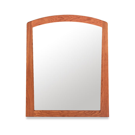 Cherry Moon Vertical Mirror by Maple Corner Woodworks, featuring a sustainable wood rectangular frame with an elegant arched top.