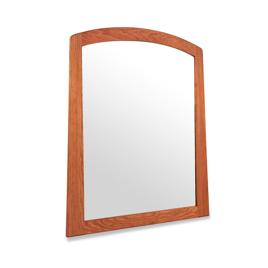 Cherry Moon Vertical Mirror with arched wooden frame and smooth finish by Maple Corner Woodworks, crafted from sustainable wood.