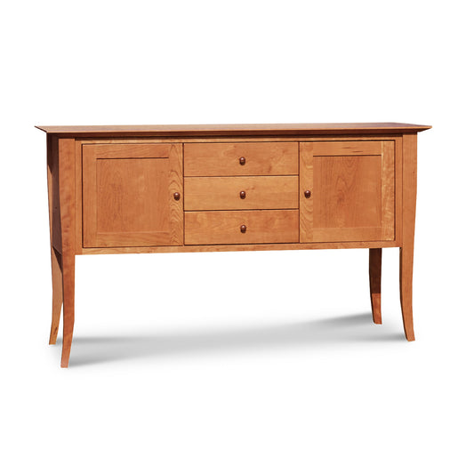 Classic Shaker Flare Leg Small Buffet by Lyndon Furniture crafted from sustainable hardwood, featuring elegant lines and flared legs.
