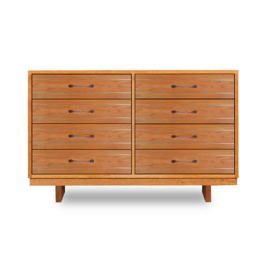 Contemporary Cable 8-Drawer Dresser in solid wood with metal handles, expertly handcrafted in Vermont by Vermont Furniture Designs.