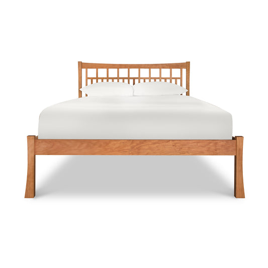 Contemporary Craftsman Low Footboard Bed by Vermont Furniture Designs with white bedding and pillows.