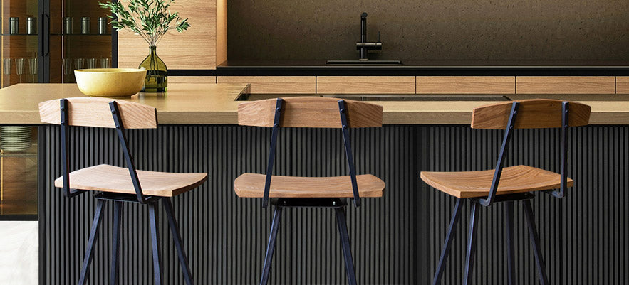 Wood Counter & Bar Stools