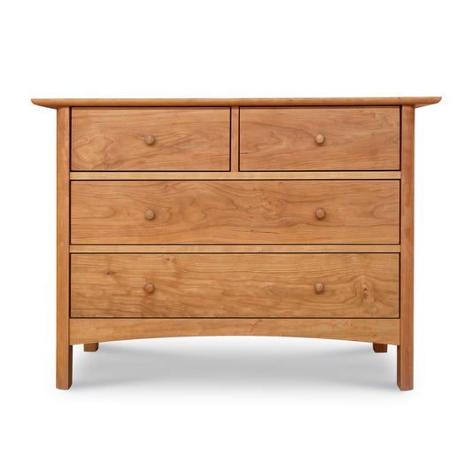 Heartwood Shaker 4-Drawer Dresser by Vermont Furniture Designs showcasing solid wood construction and classic round knobs.