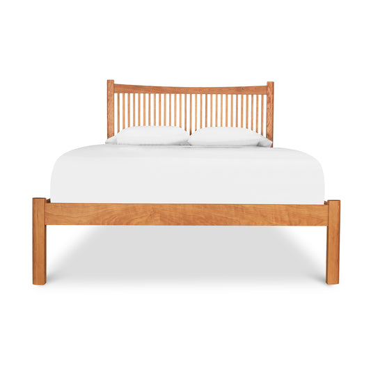 Heartwood Shaker Low Footboard Bed by Vermont Furniture Designs featuring a slatted headboard with eco-friendly oil finish.