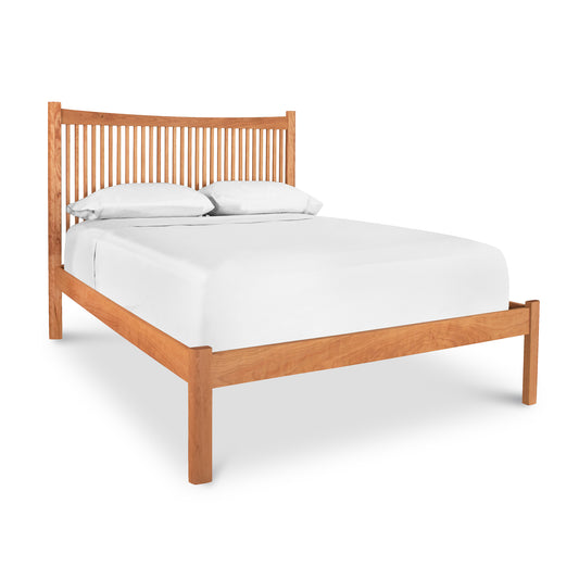 Heartwood Shaker Low Footboard Bed by Vermont Furniture Designs with a slatted headboard and eco-friendly oil finish.