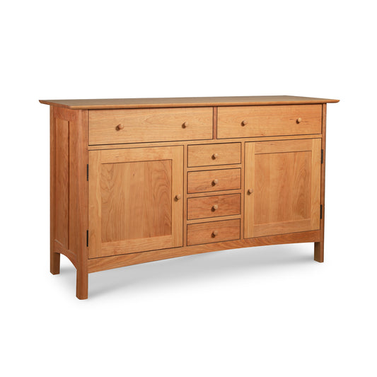 Heartwood Shaker Sideboard handcrafted from solid hardwood, featuring elegant drawers and doors, expertly made by Vermont Furniture Designs.