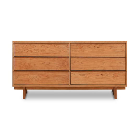 Kipling 6-Drawer Dresser by Vermont Furniture Designs with natural brown finish, featuring sleek modern design and sturdy rectangular base for elegant storage.