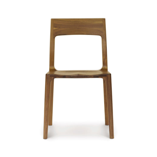 Copeland Furniture Lisse Dining Chair with minimalist modern design, sustainably sourced walnut, square backrest, and four straight legs.