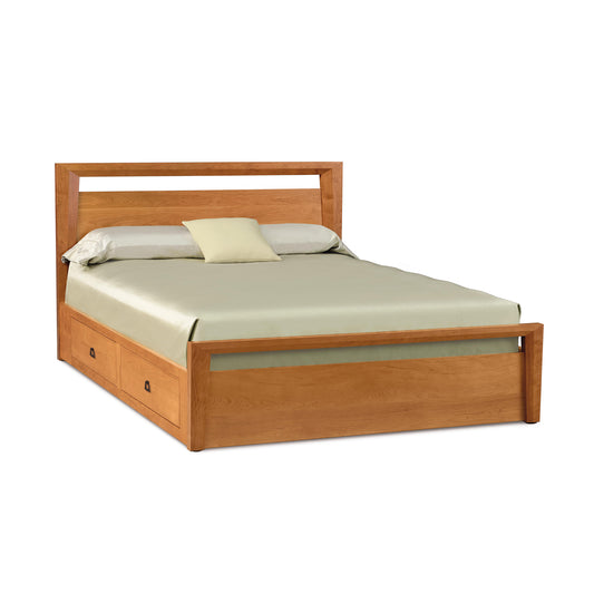 Copeland Furniture Mansfield Storage Bed with solid wood frame, minimalist headboard, and built-in drawers.