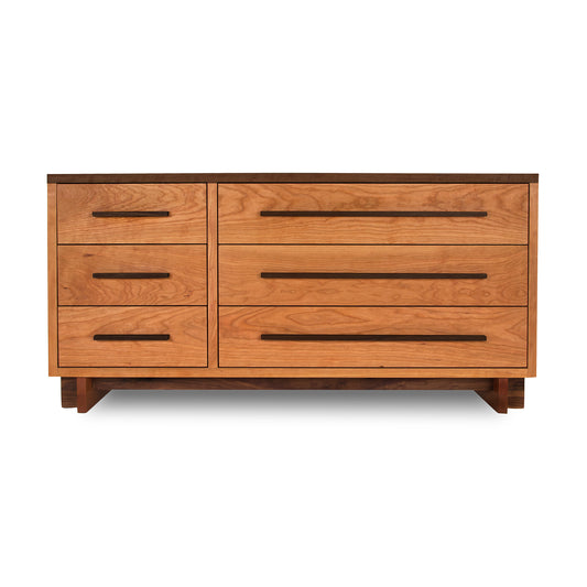 Modern American 6-Drawer Dresser by Vermont Furniture Designs showcasing a smooth finish and elongated handles.