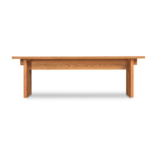 Modern American bench by Vermont Furniture Designs with flat top, straight legs, and eco-friendly oil finish.