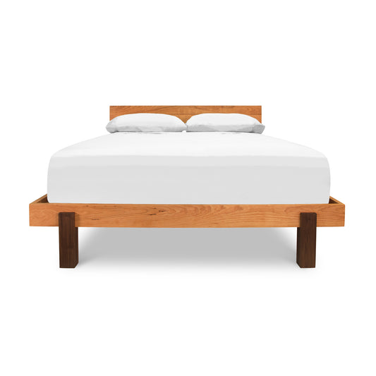 Modern American Platform Bed made from solid hardwood with a minimalist design and eco-friendly oil finish by Vermont Furniture Designs.
