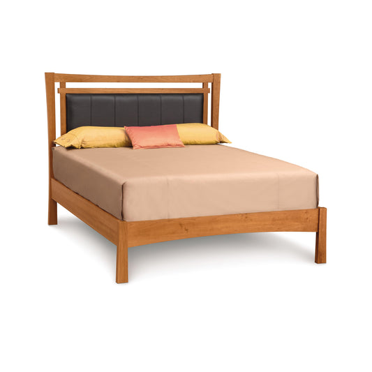 Monterey Platform Bed by Copeland Furniture with upholstered headboard, crafted in solid wood, showcases contemporary design from the Monterey Collection.