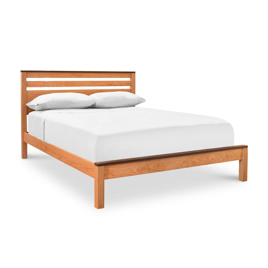 Skyline Panel Bed with slatted headboard and eco-friendly oil finish by Vermont Furniture Designs.
