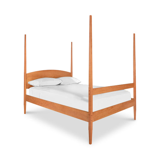 Vermont Shaker Four Poster Bed by Maple Corner Woodworks featuring a sturdy wooden four-poster frame and solid wood construction.